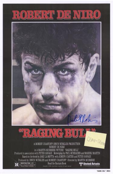 Robert De Niro Autographed 12" x 18" Raging Bull Movie Poster Print