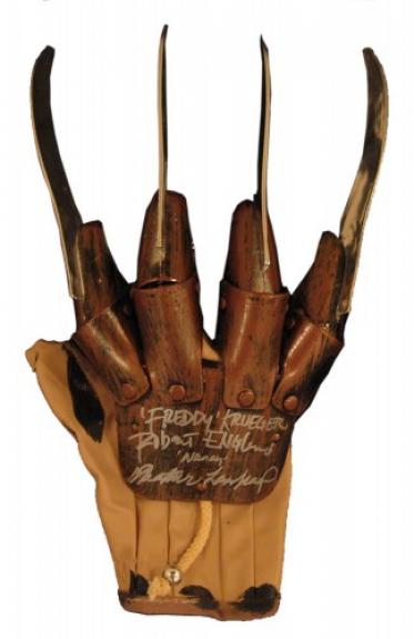 Robert Englund & Heather Langenkamp Autographed Freddy Krueger Plastic Glove