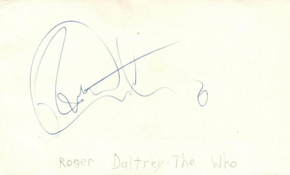 Roger Daltrey Musician The Who Rock Band Music Signed Index Card JSA COA