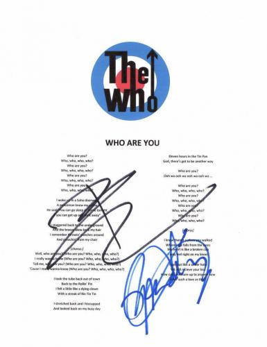 Roger Daltrey & Pete Townshend The Who Signed Autograph Lyric Sheet - Jsa Coa