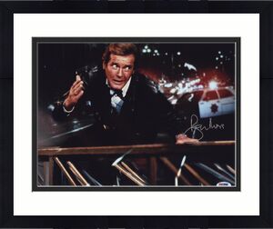 Roger Moore Signed James Bond 007 Photo 11x14 - Autographed PSA DNA 17