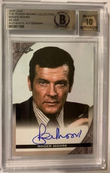 Roger Moore Signed The Roger Moore Collection 2016 Leaf Bgs 10 Gem Mint Auto