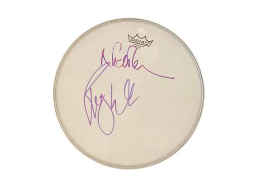 Roger Waters Nick Mason Pink Floyd Signed Drumhead Autograph Beckett Loa