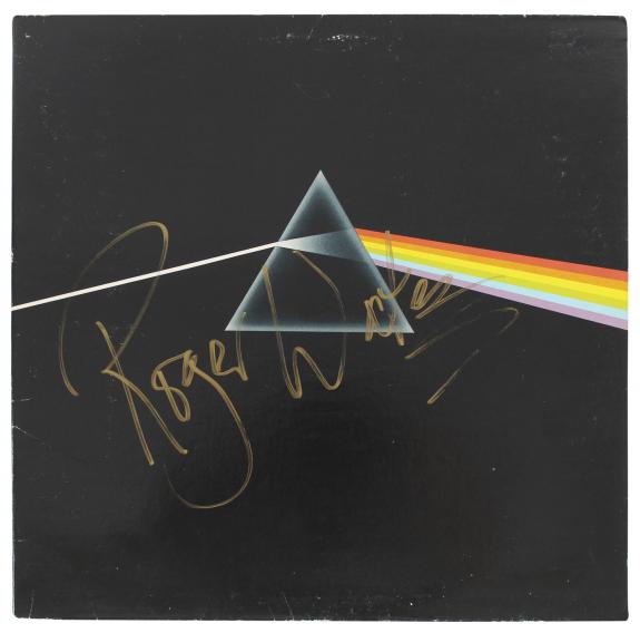 Roger Waters Pink Floyd Signed Dark Side Of The Moon Album Cover BAS #AB77708