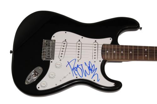 Roger Waters Signed Autograph Black Fender Electric Guitar Pink Floyd Jsa Coa