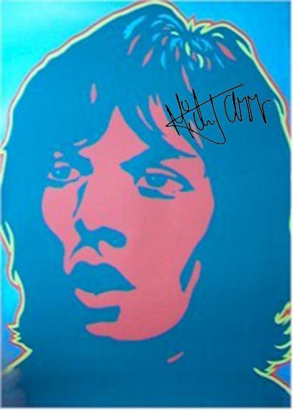 Rolling Stones Autographed Facsimile Signed Mick Jagger Pop Art Poster