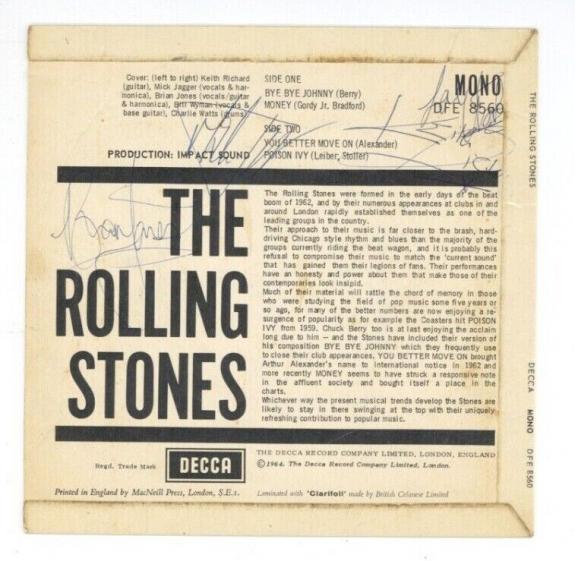 Rolling Stones Mick Jagger Brian Jones Keith RIchards Charlie Watts Album EP BAS