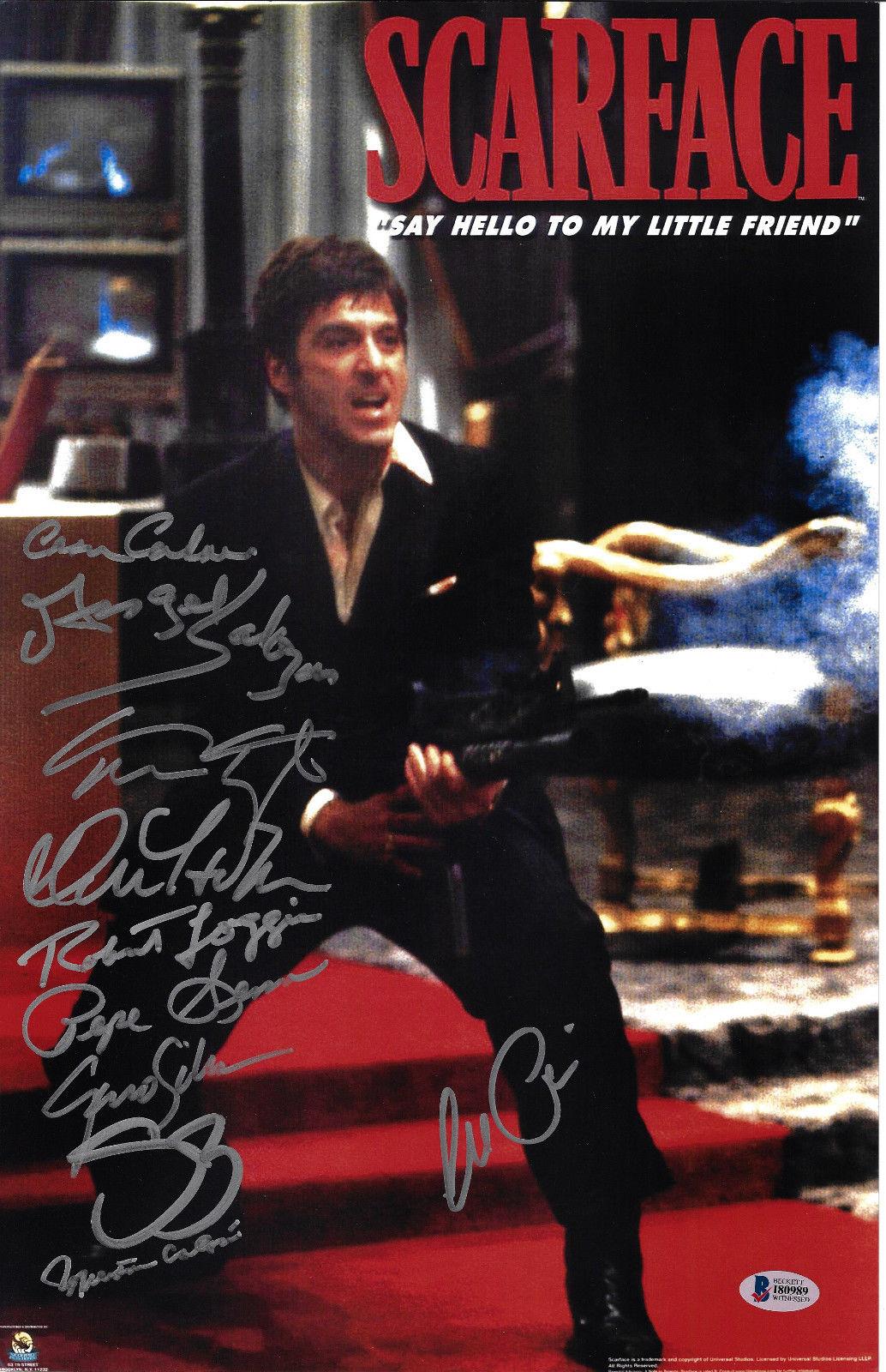 Scarface Cast Signed 11x17 Movie Poster Photo Al Pacino Beckett Bas Auto Loa