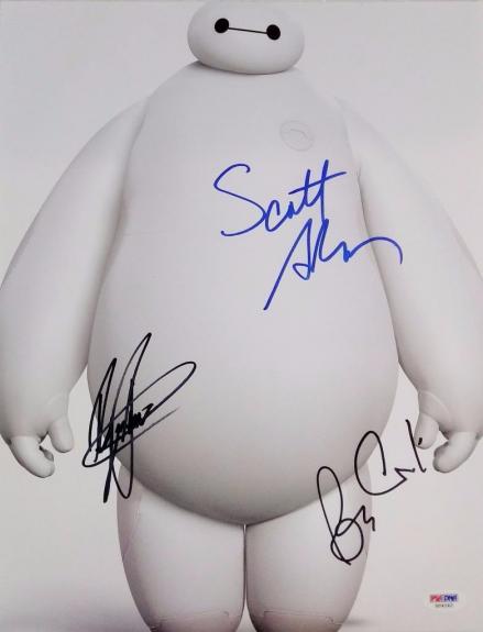 Scott Adsit Ryan Potter Roy Conli Cast Signed Big Hero 6 Photo PSA/DNA Auto