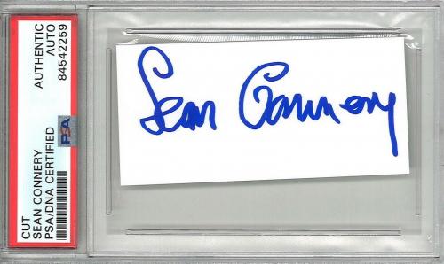 Sean Connery Signed Cut Signature Psa Dna 84542259 (d) James Bond 007
