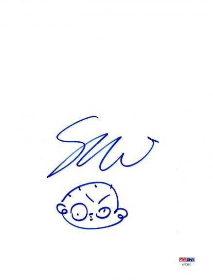 Seth MacFarlane Signed Autograph Family Guy Stewie Hand Drawn Sketch PSA/DNA COA
