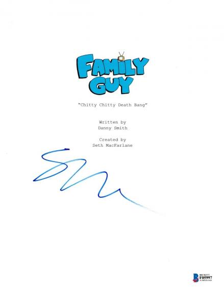 Seth Macfarlane Signed Family Guy Episode Script Beckett Bas Autograph Auto