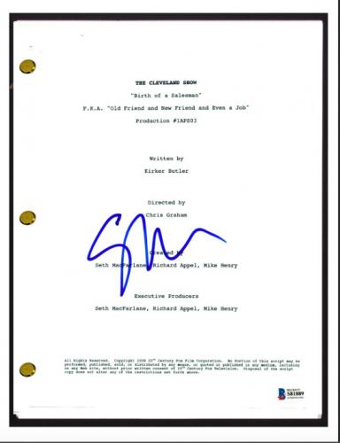 Seth MacFarlane Signed The Cleveland Show Birth of a Salesman Script Beckett COA