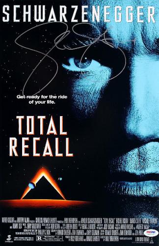 Sharon Stone signed Total Recall 11x17 Movie Poster  (w/ Arnold Schwarzenegger)- PSA Hologram (entertainment/movie memorabilia)