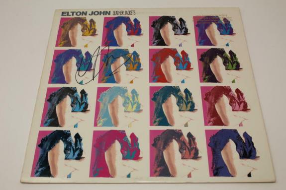 Sir Elton John Signed Autograph Album Vinyl Record - Leather Jackets, Very Rare