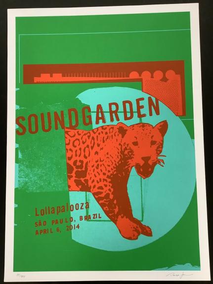 Soundgarden Poster Chris Cornell 2014 Lollapalooza SIgned LE 35/100 Paulo Brazil