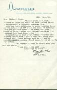 Stan Laurel Signed 5.5X8.5 1961 Typed Letter On Oceana Letterhead JSA #L48170