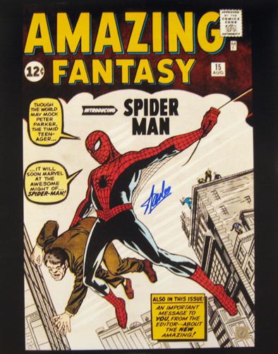 Stan Lee Signed Amazing Fantasy Spiderman 1st Cover 16x20 Photo