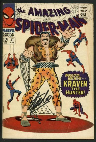 Stan Lee Signed Amazing Spider-Man #47 Comic Book Kraven The Hunter PSA #W18614