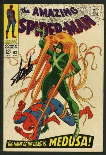 Stan Lee Signed Amazing Spider-Man #62 Comic Book MedUSA PSA/DNA #W18595
