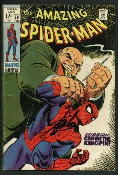 Stan Lee Signed Amazing Spider-Man #69 Comic Book Crush The Kingpin PSA #W18607