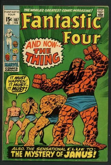 Stan Lee Signed Fantastic Four #107 Comic Book The Thing/Janus PSA/DNA #W18857