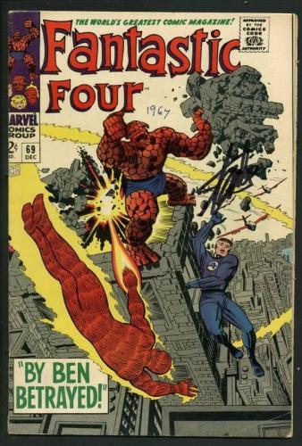 Stan Lee Signed Fantastic Four #69 Comic Book By Ben Betrayed PSA/DNA #W18831