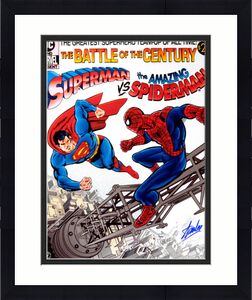 Stan Lee Signed Superman vs Spiderman 16x20 Photo