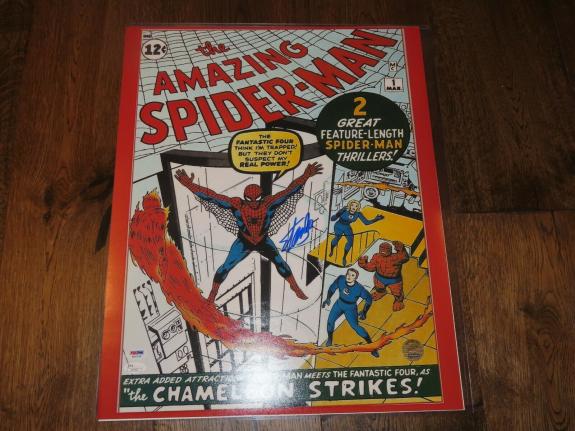 Stan Lee Signed The Amazing Spider-Man 16x20 Photo Autographed PSA/DNA & JSA COA