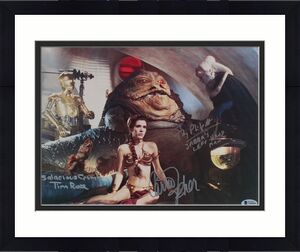 Star Wars (3) Carrie Fisher, Rose & Philpot Signed 11x14 Photo BAS #AA03815