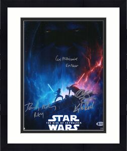 Star Wars Rise of Skywalker Cast Autographed 11" x 14" Movie Poster with 3 Signatures - BAS