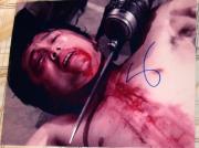 Steven Yeun Signed Autograph "walking Dead" Rare Bloody Knife Throat Photo Coa