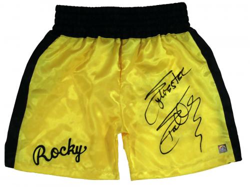 Sylvester Stallone Autographed ROCKY III Yellow Boxing Trunks