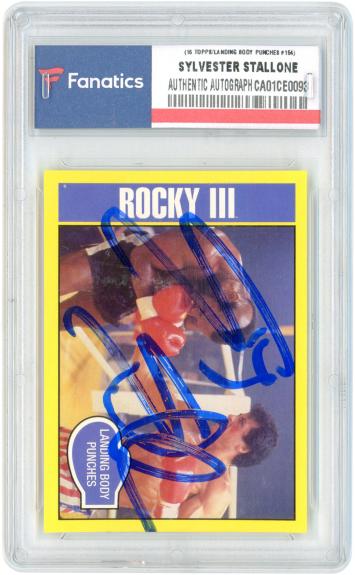 Sylvester Stallone Rocky III Autographed 2016 Topps Rocky 40th Anniversary Landing Body Punches Card