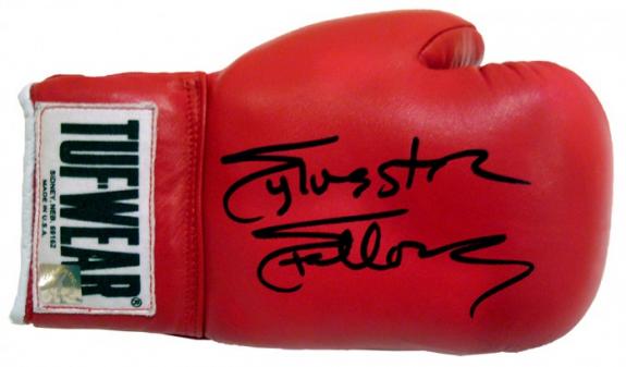 Sylvester Stallone Signed Red ROCKY IV Tuf Wear Right Handed Boxing Glove