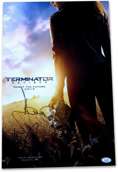 Terminator Genisys Multi Signed Autographed 12X18 Photo Jai Courtney JSA KK56522