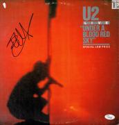 The Edge Signed Under A Blood Red Sky U2 record album cover W/JSA Letter