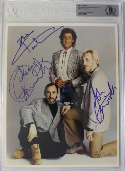 The Who Roger Daltrey, Pete Townshend, Entwistle Signed 8x10 Photo BAS 35483