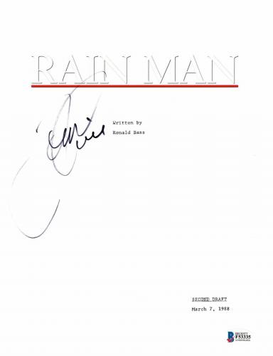 Tom Cruise Signed Autographed Rain Man Full Movie Script Beckett Bas Coa