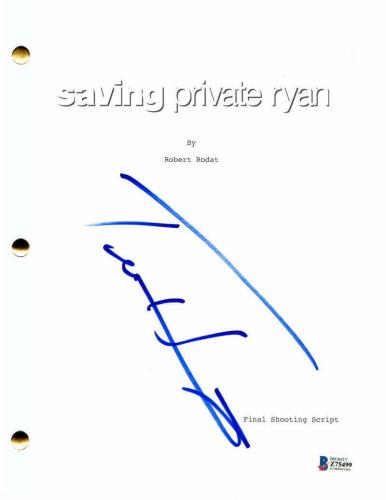 Tom Hanks Signed Autograph Saving Private Ryan Full Movie Script - Beckett Coa