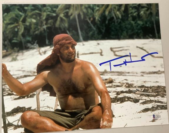 Tom Hanks Signed Photo 11x14 Autograph Cast Away Forrest Gump Oscar Winner BAS