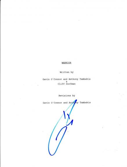 Tom Hardy Signed Full 104 Page Warrior Script Screenplay Proof Coa