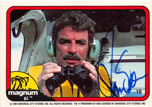 Tom Selleck autographed trading card Magnum PI 1982 TV Show SC #18