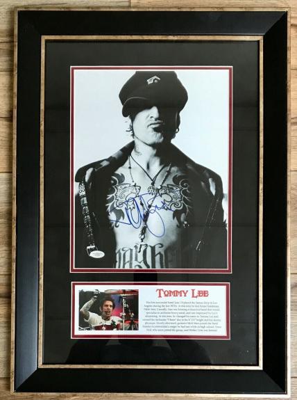 TOMMY LEE (MOTLEY CRUE) custom framed signed 11x14 photo display-JSA