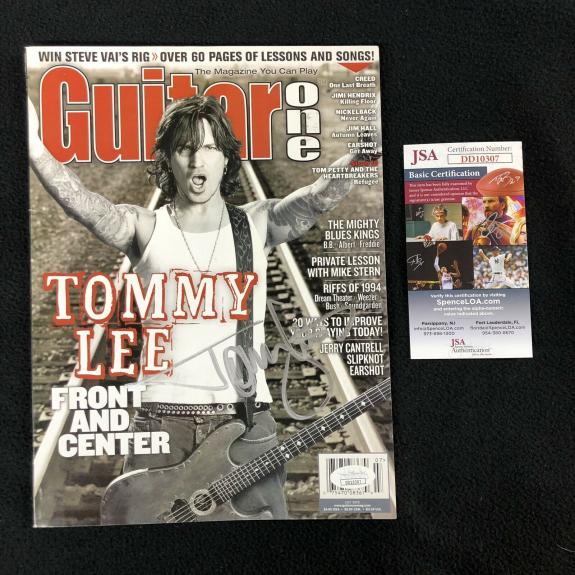 Tommy Lee Signed Guitar One Magazine Jsa Authenticated Motley Crue