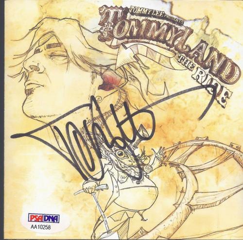 Tommy Lee Signed 'tommyland The Ride' Cd Cover Autograph Psa/dna Coa