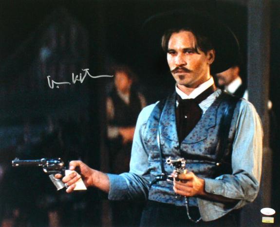 Val Kilmer Autographed Tombstone 16x20 w/Guns Photo -JSA *Silver