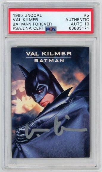 Val Kilmer Signed 1995 Unocal Batman Forever Trading Card PSA GM MT 10 AUTO