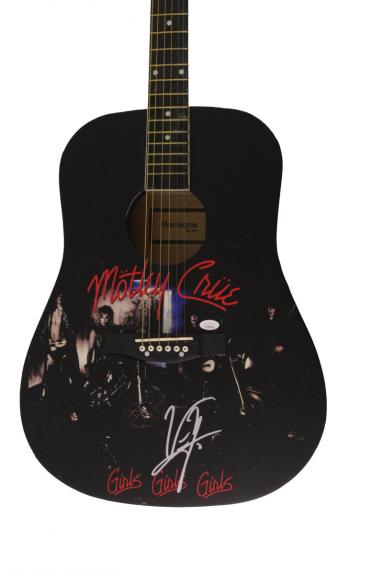 Vince Neil Signed Autograph Full Size Custom Motley Crue Acoustic Guitar - Jsa