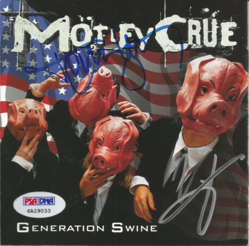 Vince Neil & Tommy Lee MOTLEY CRUE Signed Generation Swine CD Album PSA/DNA COA